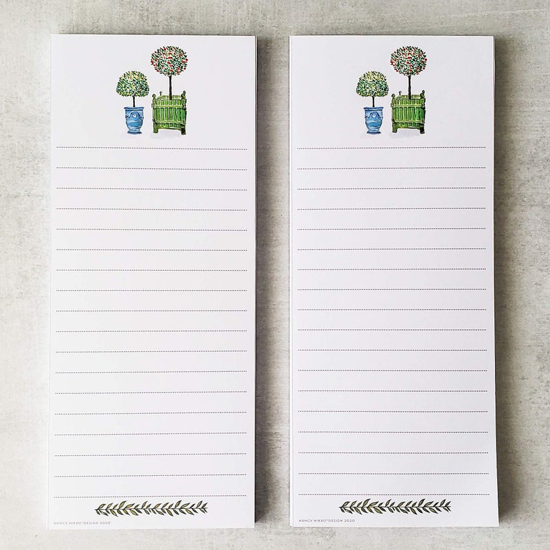 Nancy Nikko Versailles Topiary Refrigerator Notepads - SET OF TWO PADS - Image 1
